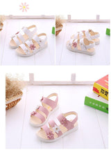Load image into Gallery viewer, Children's Shoes Summer Style Sandals Girls Princess Beautiful Flower Shoes Kids Flat Sandals Baby Girl Girls Strappy Sandals With Flowers Open-Toe Dress Sandals Beautiful Outdoor Party Sandals