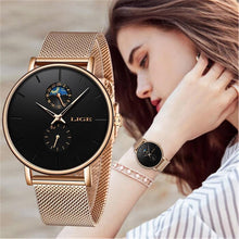 Load image into Gallery viewer, Women's Elegant Waterproof Watch With Chronometers And Braided Stainless Steel Bracelet Excellent Design Perfect Gift