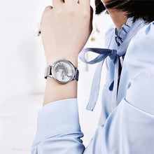 Load image into Gallery viewer, Luxury Womens Round Watch Simple Analog Quartz Watches Elegant Stainless Steel Mesh Strap Fashionable Wrist Watch For Woman