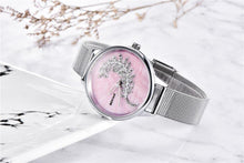 Load image into Gallery viewer, Luxury Womens Round Watch Simple Analog Quartz Watches Elegant Stainless Steel Mesh Strap Fashionable Wrist Watch For Woman