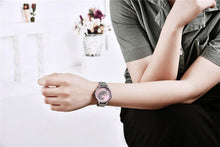 Load image into Gallery viewer, Luxury Womens Round Watch Simple Analog Quartz Watches Elegant Stainless Steel Mesh Strap Fashionable Wrist Watch For Woman