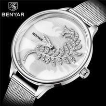 Load image into Gallery viewer, Luxury Womens Round Watch Simple Analog Quartz Watches Elegant Stainless Steel Mesh Strap Fashionable Wrist Watch For Woman