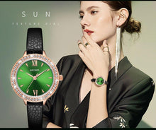 Load image into Gallery viewer, Luxury Green Fashion Womens Watch Classic Quartz Round Wrist Watch Business Style For Women
