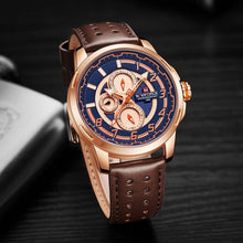 Load image into Gallery viewer, Sport Watches For Man Waterproof Watch Analog Quartz Leather Band Date Calendar Unique Wristwatch Perfect Gift