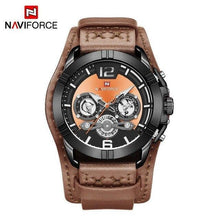 Load image into Gallery viewer, Men's Leather Waterproof Watch With Chronometers And Fluorescent Hands Excellent Design Perfect Gift