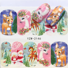 Load image into Gallery viewer, New Christmas Water Decal Nail Art Nail sticker New Year Slider Tattoo Full Cover Santa Claus Snowman Designs Xmas Decals 3D Wave Design Decoration for Women Girls Tape Nail Art Stickers Decal Decoration Nail Art Accessories Decoration Decal
