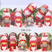 Load image into Gallery viewer, New Christmas Water Decal Nail Art Nail sticker New Year Slider Tattoo Full Cover Santa Claus Snowman Designs Xmas Decals 3D Wave Design Decoration for Women Girls Tape Nail Art Stickers Decal Decoration Nail Art Accessories Decoration Decal