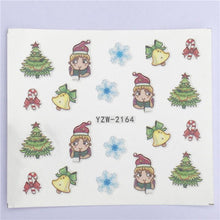 Load image into Gallery viewer, New Christmas Water Decal Nail Art Nail sticker New Year Slider Tattoo Full Cover Santa Claus Snowman Designs Xmas Decals 3D Wave Design Decoration for Women Girls Tape Nail Art Stickers Decal Decoration Nail Art Accessories Decoration Decal