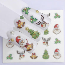 Load image into Gallery viewer, New Christmas Water Decal Nail Art Nail sticker New Year Slider Tattoo Full Cover Santa Claus Snowman Designs Xmas Decals 3D Wave Design Decoration for Women Girls Tape Nail Art Stickers Decal Decoration Nail Art Accessories Decoration Decal