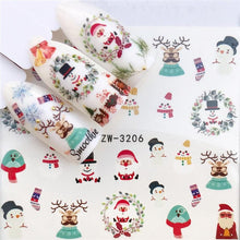 Load image into Gallery viewer, New Christmas Water Decal Nail Art Nail sticker New Year Slider Tattoo Full Cover Santa Claus Snowman Designs Xmas Decals 3D Wave Design Decoration for Women Girls Tape Nail Art Stickers Decal Decoration Nail Art Accessories Decoration Decal