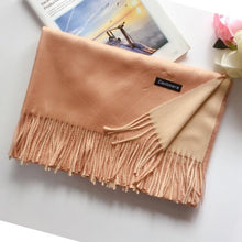Load image into Gallery viewer, Fashion Autumn Winter Warm High Quality Long Soft Cashmere Hijabs Scarves Dot Pattern Tassels Elegant Thicken Wrap Shawl Ladies Lightweight Escharpe Soft Wool Cashmere Muffler For Women