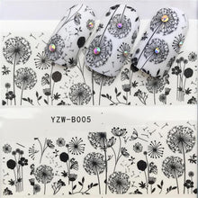 Load image into Gallery viewer, Designer Water Transfer Tips Nail Art Pink Rose Flower Sticker Decals Women Beauty Wedding Nails Love Nail Art Decoration Pop Art Nail Stickers Sexy Girl Designs Comics Water Transfer Decals Manicure DIY Lips Nail Art Decorations Slider Nail Art Stickers