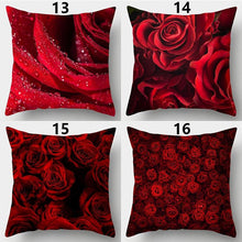 Load image into Gallery viewer, Valentines Day Red Heart And Flowers Pillow Cover Decorative Cushion Case Home Decor Sofa Couch Bedroom Car Flower Pillow Covers Love Pillow Covers Decorative Linen Square Throw Pillow Covers Couple Cushion Cases Home Decor for Sofa Bedroom Car 45x45cm