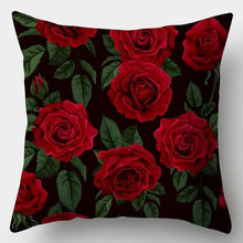 Load image into Gallery viewer, Valentines Day Red Heart And Flowers Pillow Cover Decorative Cushion Case Home Decor Sofa Couch Bedroom Car Flower Pillow Covers Love Pillow Covers Decorative Linen Square Throw Pillow Covers Couple Cushion Cases Home Decor for Sofa Bedroom Car 45x45cm
