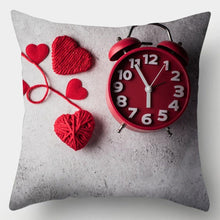 Load image into Gallery viewer, Valentines Day Red Heart And Flowers Pillow Cover Decorative Cushion Case Home Decor Sofa Couch Bedroom Car Flower Pillow Covers Love Pillow Covers Decorative Linen Square Throw Pillow Covers Couple Cushion Cases Home Decor for Sofa Bedroom Car 45x45cm