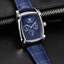 Load image into Gallery viewer, Square Luxury Mens Watch Analog Waterproof Quartz Sport Stylish Leather Strap Wrist Watch Business Design For Men