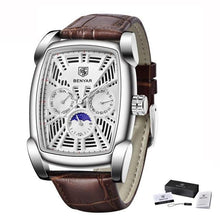 Load image into Gallery viewer, Square Luxury Mens Watch Analog Waterproof Quartz Sport Stylish Leather Strap Wrist Watch Business Design For Men