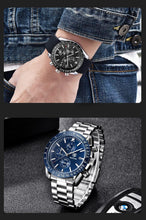Load image into Gallery viewer, Men Top Luxury Full Steel Business Quartz Watch Men's Casual Waterproof Analog Chronograph Sports Stainless Steel Strap Watches