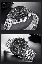 Load image into Gallery viewer, Men Top Luxury Full Steel Business Quartz Watch Men's Casual Waterproof Analog Chronograph Sports Stainless Steel Strap Watches