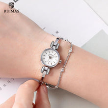 Load image into Gallery viewer, Luxury Small Silver Women Watch Modern Bracelet Wristwatch Quartz Waterproof Mini Round Design