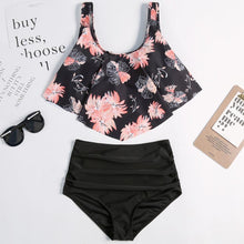 Load image into Gallery viewer, Women High Waist Bikini Plus Size Swimwear Summer Swimsuit Beach Bathing Suit Ruffle Bikini Floral Printed Ruffle High Waist Bikini Set Women's Tummy Control Bathing Suit Swimsuit Flounce Peplum