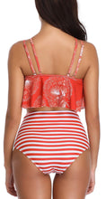 Load image into Gallery viewer, Women High Waist Bikini Plus Size Swimwear Summer Swimsuit Beach Bathing Suit Ruffle Bikini Floral Printed Ruffle High Waist Bikini Set Women's Tummy Control Bathing Suit Swimsuit Flounce Peplum