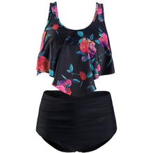 Load image into Gallery viewer, Women High Waist Bikini Plus Size Swimwear Summer Swimsuit Beach Bathing Suit Ruffle Bikini Floral Printed Ruffle High Waist Bikini Set Women's Tummy Control Bathing Suit Swimsuit Flounce Peplum