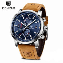 Load image into Gallery viewer, Stylish Wrist Watch For Men Genuine Leather Strap Watch Perfect Quartz Movement And Scratch Resistant Analog Chronograph Business Watches