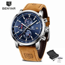 Load image into Gallery viewer, Stylish Wrist Watch For Men Genuine Leather Strap Watch Perfect Quartz Movement And Scratch Resistant Analog Chronograph Business Watches