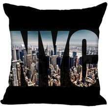 Load image into Gallery viewer, New York Pillow Cover Square Cushion Cover Christmas Zippered Pillow Case for Sofa Bed Home Decor 40*40cm,45*45cm(One Side)