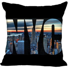 Load image into Gallery viewer, New York Pillow Cover Square Cushion Cover Christmas Zippered Pillow Case for Sofa Bed Home Decor 40*40cm,45*45cm(One Side)