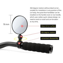 Load image into Gallery viewer, Round Bicycle Rearview Handlebar Mirrors Cycling Rear View Bike Silicone Handle Rearview Mirror With Wide Angle Convex Mirror Adjustable Rotatable Handlebar Safety Mirrors For Mountain Road Bike Bicycle