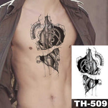 Load image into Gallery viewer, Gladiator Temporary Tattoo Sticker Flower Waterproof Big Modern Womens Mens Body Tattoo Luxury Design