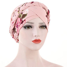 Load image into Gallery viewer, Fashion Soft Cotton Print Braid Turban Lightweight Muslim Turbans Head For Women Women's Hijabs Caps Hat Lightweight Inner Hijab Caps Elegant Arab Wrap Head Scarves Turban Scarf For Women