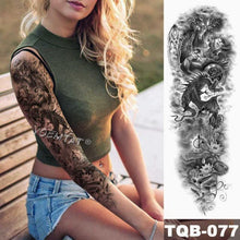 Load image into Gallery viewer, Large Tattoo Sleeve Arm Waterproof Temporary Sticker Tiger Fox For Arm Luxury Colorful Design