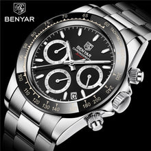Load image into Gallery viewer, Luxury Men Watches Scratch Resistant Full Stainless Steel Strap Waterproof Sport Quartz Watch Men Fashion Date Clock Chronograph