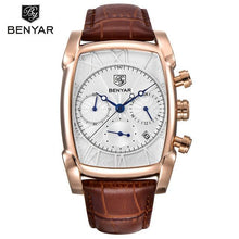 Load image into Gallery viewer, Classic Rectangle Waterproof Case Vintage Design Luxury Watches Leather Strap Business Casual Analog Wrist Watch For Men