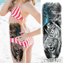 Load image into Gallery viewer, Luxury Black Temporary Tattoo Waterproof Big Lion Tattoo For Body Arm Legs Modern Large Design
