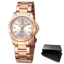 Load image into Gallery viewer, New Silver Round Women Watch Waterproof Quartz Wristwatch Modern Shine Style For Women's