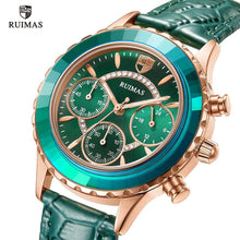 Load image into Gallery viewer, Luxury Green Business Women Watches Quartz Fashion Leather Strap Waterproof Multifunctional Wristwatch For Women
