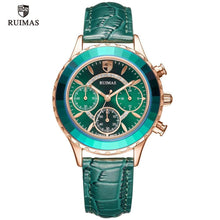 Load image into Gallery viewer, Luxury Green Business Women Watches Quartz Fashion Leather Strap Waterproof Multifunctional Wristwatch For Women