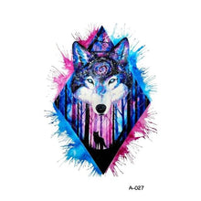 Load image into Gallery viewer, Temporary Animal Head Wolf Design Waterproof Body Sticker Fashion Tattoo For Womens Mens