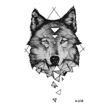 Load image into Gallery viewer, Temporary Animal Head Wolf Design Waterproof Body Sticker Fashion Tattoo For Womens Mens