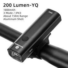 Load image into Gallery viewer, Bike Light Rainproof USB Rechargeable LED 2000mAh MTB Front Lamp Headlight Aluminum Ultralight Flashlight Super Bright Bicycle Front Headlight 5 Light Modes And Large Capacity Battery