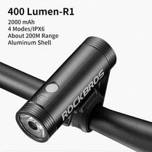 Load image into Gallery viewer, Bike Light Rainproof USB Rechargeable LED 2000mAh MTB Front Lamp Headlight Aluminum Ultralight Flashlight Super Bright Bicycle Front Headlight 5 Light Modes And Large Capacity Battery