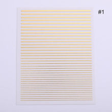Load image into Gallery viewer, Gold 3D Nail Sticker Curve Stripe Lines Nails Stickers Gradient Adhesive Striping Tape Nail Foil Nail Art Stickers Decals Silver Strip Line Nail Decal Self-Adhesive 3D Wave Decal Decoration Metallic Curve Design Decoration for Women Girls