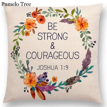 Load image into Gallery viewer, Newest Floral Quotes Decorative Pillow Covers Fresh Flowers Garland Inspirational Words Decorative Cotton Linen Throw Pillow Cushion Covers And Gifts For Women Daughter Mum Best Friend Birthday Home Decorations