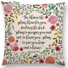 Load image into Gallery viewer, Newest Floral Quotes Decorative Pillow Covers Fresh Flowers Garland Inspirational Words Decorative Cotton Linen Throw Pillow Cushion Covers And Gifts For Women Daughter Mum Best Friend Birthday Home Decorations