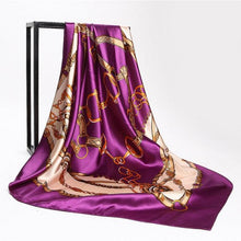 Load image into Gallery viewer, Luxury Long Soft Square Silk Scarves Lightweight Elegant Satin Silk Soft Head Wrap Escharpe Hijab Scarf Muslim Female Silky Shawls Wrap Hair Head Scarves Bandanna For Women 90*90cm