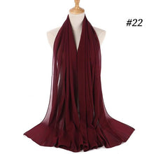 Load image into Gallery viewer, Long Lightweight Soft Solid Color Chiffon Scarfs Muslim Headscarf Hijab Scarf Shawls Wraps Hijab For Women 70*180cm